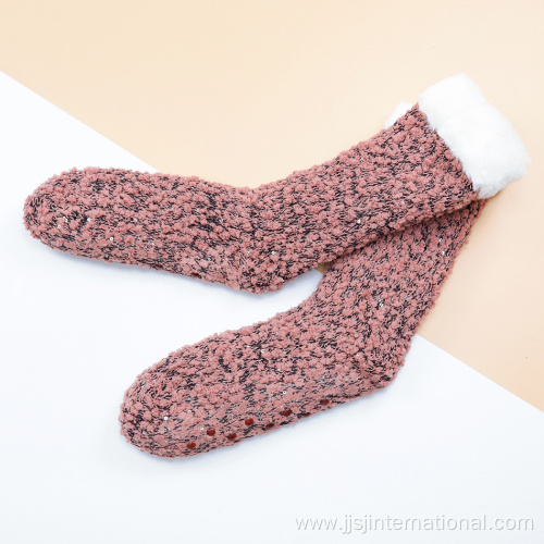 fleece thickened lamb fleece mid-length socks